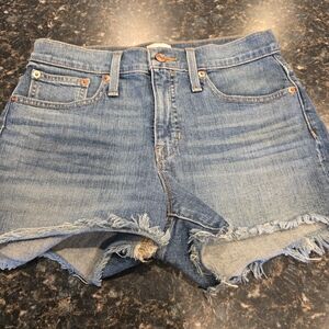J. Crew Blue Frayed Jean Shorts